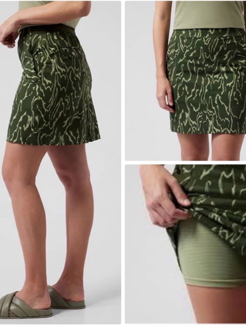 Athleta Vienna cargo Skort green, 12, NWT